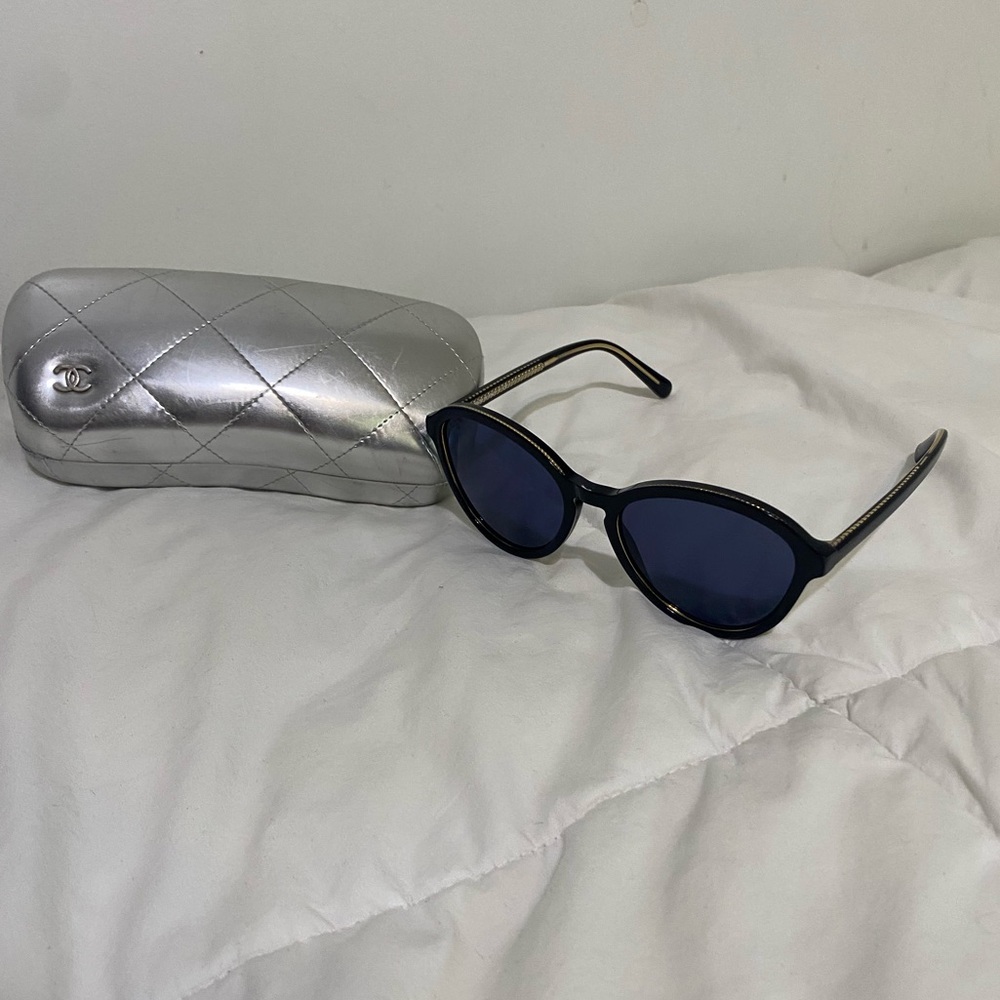 Chanel Polarized Vibrant Blue Lens Sunglasses
